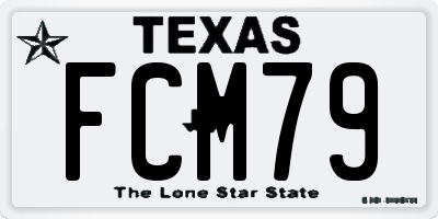 TX license plate FCM79