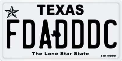 TX license plate FDADDDC