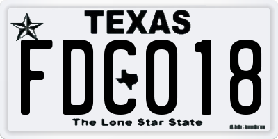 TX license plate FDC018