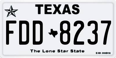 TX license plate FDD8237