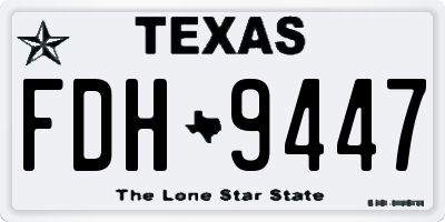 TX license plate FDH9447