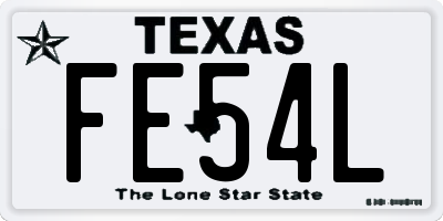 TX license plate FE54L