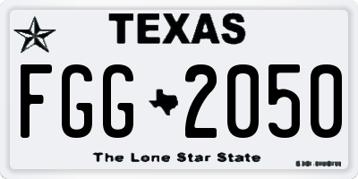 TX license plate FGG2050