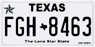 TX license plate FGH8463