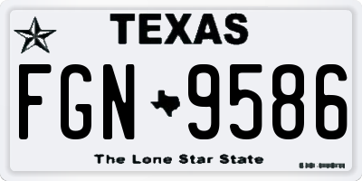 TX license plate FGN9586