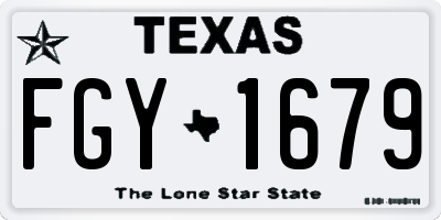 TX license plate FGY1679
