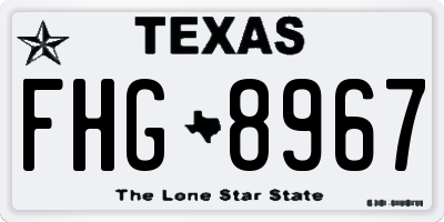 TX license plate FHG8967