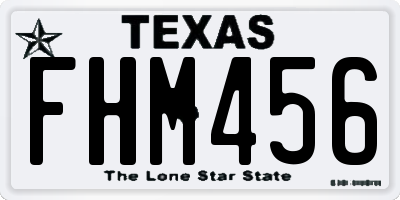 TX license plate FHM456