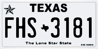 TX license plate FHS3181