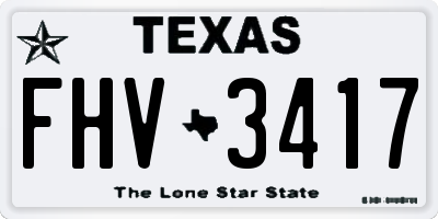 TX license plate FHV3417