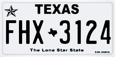 TX license plate FHX3124