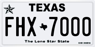 TX license plate FHX7000