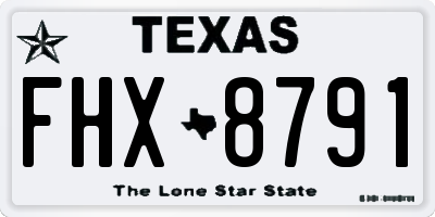 TX license plate FHX8791