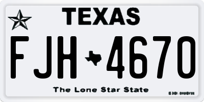 TX license plate FJH4670