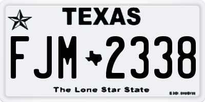 TX license plate FJM2338