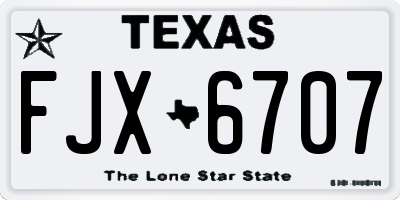 TX license plate FJX6707