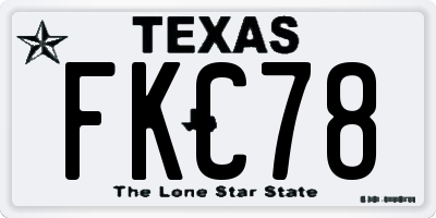 TX license plate FKC78