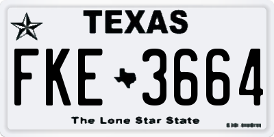 TX license plate FKE3664