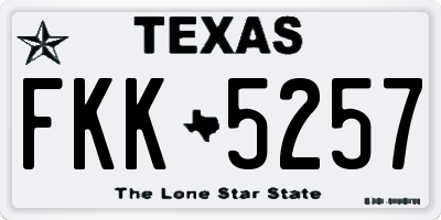 TX license plate FKK5257