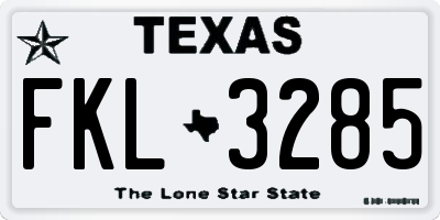 TX license plate FKL3285