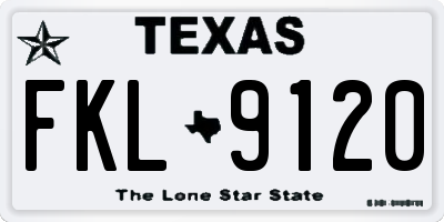 TX license plate FKL9120