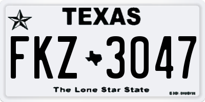 TX license plate FKZ3047