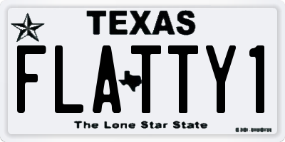 TX license plate FLATTY1