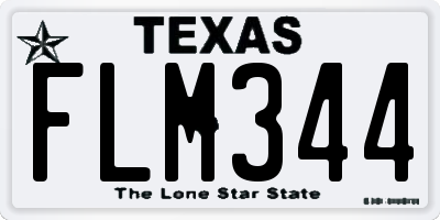 TX license plate FLM344