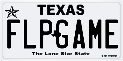 TX license plate FLPGAME