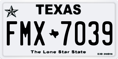 TX license plate FMX7039