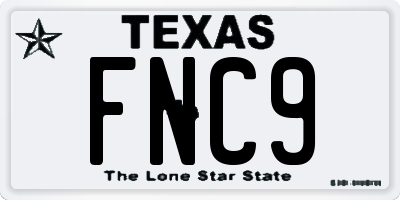 TX license plate FNC9