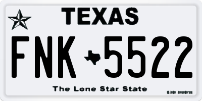 TX license plate FNK5522