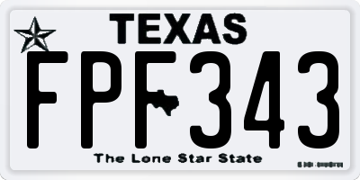 TX license plate FPF343