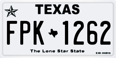 TX license plate FPK1262