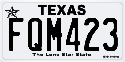 TX license plate FQM423