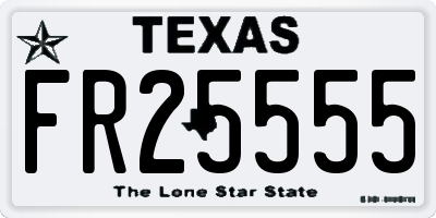 TX license plate FR25555