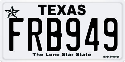 TX license plate FRB949