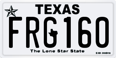 TX license plate FRG160