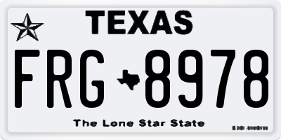 TX license plate FRG8978