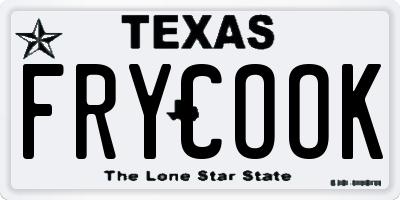 TX license plate FRYCOOK