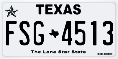 TX license plate FSG4513