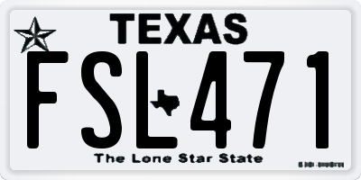 TX license plate FSL471