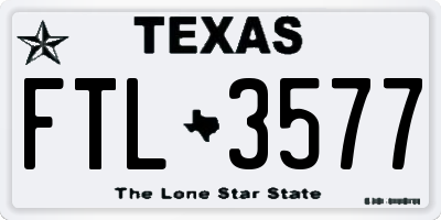 TX license plate FTL3577