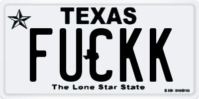 TX license plate FUCKK