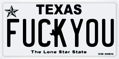 TX license plate FUCKYOU