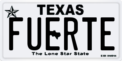 TX license plate FUERTE