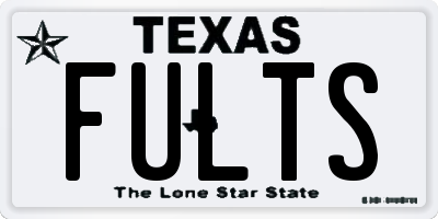 TX license plate FULTS