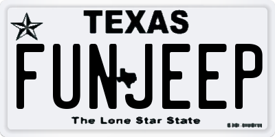 TX license plate FUNJEEP