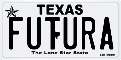 TX license plate FUTURA