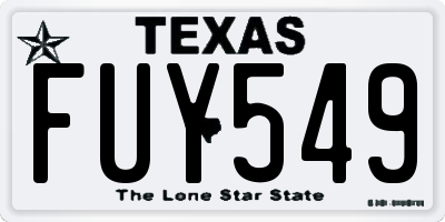 TX license plate FUY549